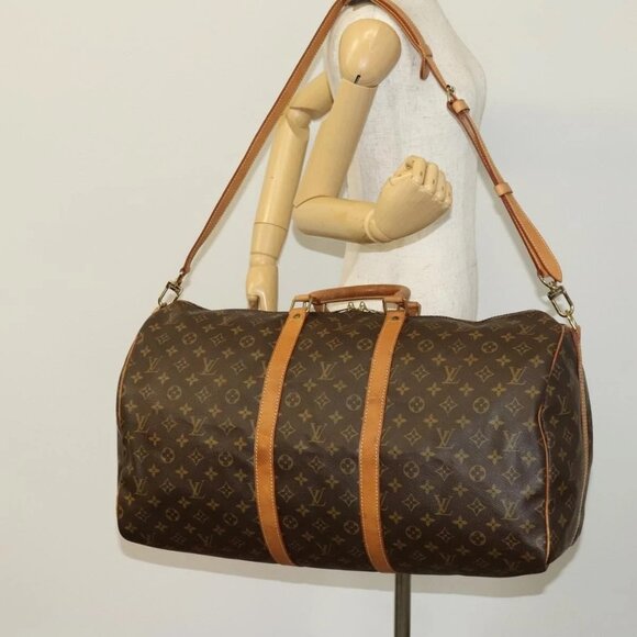 LOUIS VUITTON Monogram Keepall Bandouliere 55 Boston Bag - Picture 1 of 16